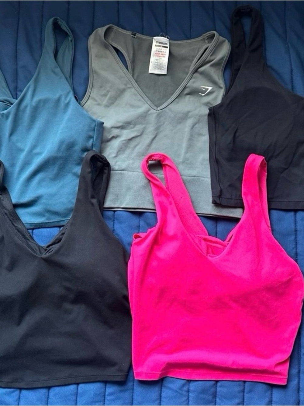 All in Motion cropped tanks